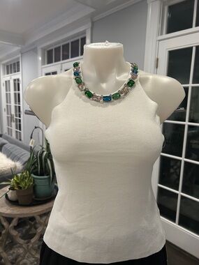 ELSA Blue, Green and Clear Gemstone Collar Necklace